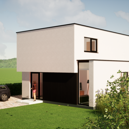Moderne, compacte villa in witte crepi Moderne, compacte villa in witte crepi