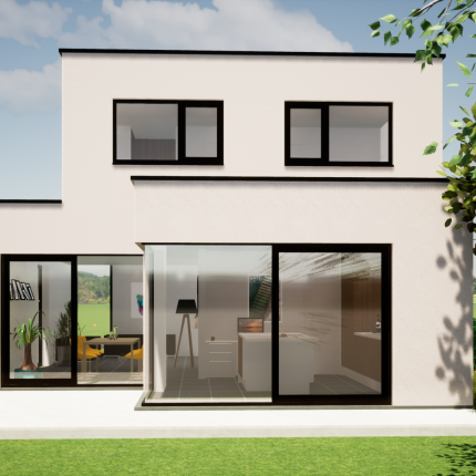 Moderne, compacte villa in witte crepi Moderne, compacte villa in witte crepi