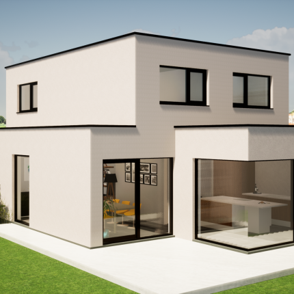 Moderne, compacte villa in witte crepi Moderne, compacte villa in witte crepi