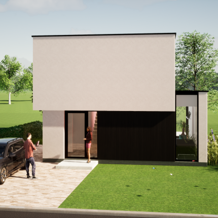 Moderne, compacte villa in witte crepi Moderne, compacte villa in witte crepi