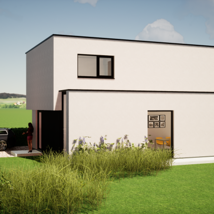 Moderne, compacte villa in witte crepi Moderne, compacte villa in witte crepi