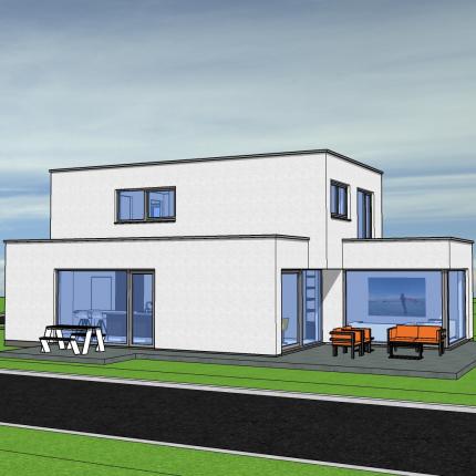 Moderne, strakke en enorm praktische nieuwbouwwoning gelegen in een nieuwe, kleine verkaveling in Asper. Deze open bebouwing word volledig uitgevoerd in crepi in combinatie met zwart aluminium schrijnwerk.  Deze nieuwe verkaveling is landelijk gelegen in Landdijk Asper (Gavere).