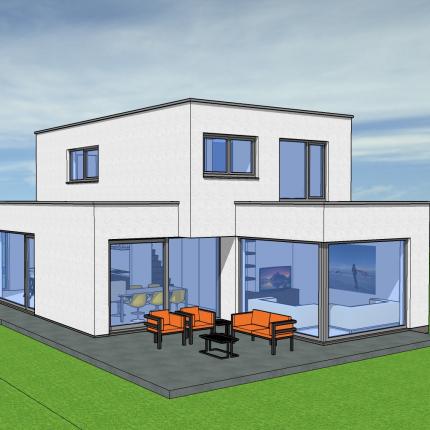 Moderne, strakke en enorm praktische nieuwbouwwoning gelegen in een nieuwe, kleine verkaveling in Asper. Deze open bebouwing word volledig uitgevoerd in crepi in combinatie met zwart aluminium schrijnwerk.  Deze nieuwe verkaveling is landelijk gelegen in Landdijk Asper (Gavere).