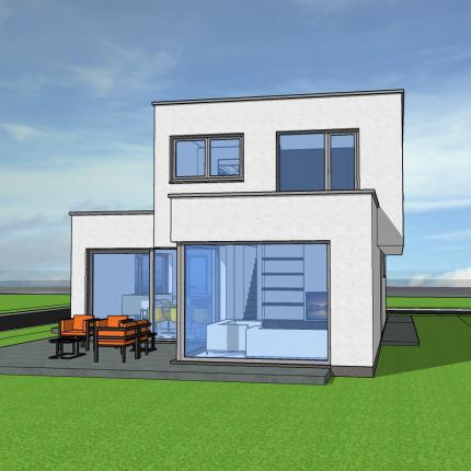 Moderne, strakke en enorm praktische nieuwbouwwoning gelegen in een nieuwe, kleine verkaveling in Asper. Deze open bebouwing word volledig uitgevoerd in crepi in combinatie met zwart aluminium schrijnwerk.  Deze nieuwe verkaveling is landelijk gelegen in Landdijk Asper (Gavere).