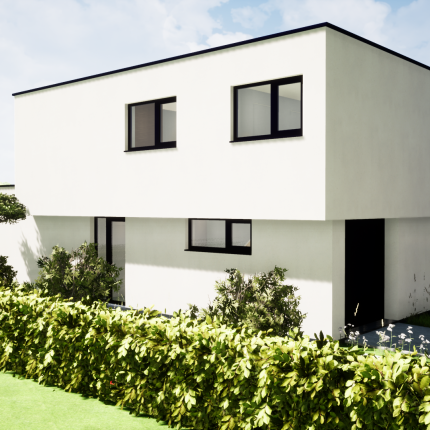 Voorontwerp strakke villa in crepi