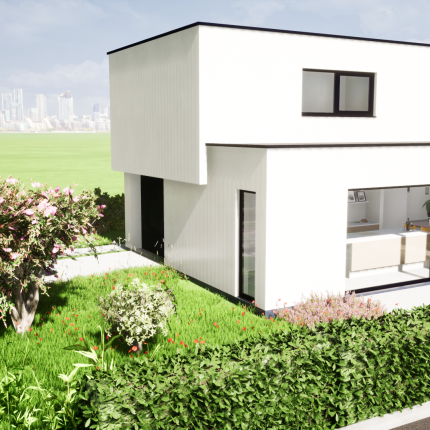 Voorontwerp strakke villa in crepi