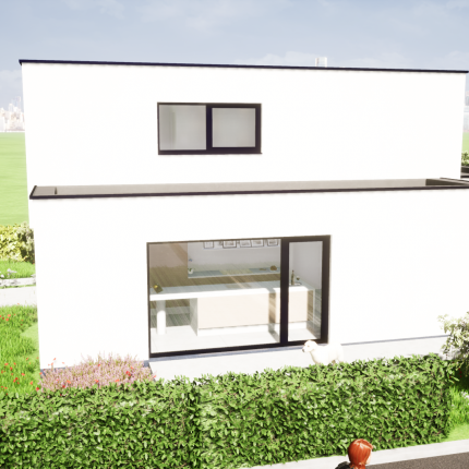 Voorontwerp strakke villa in crepi