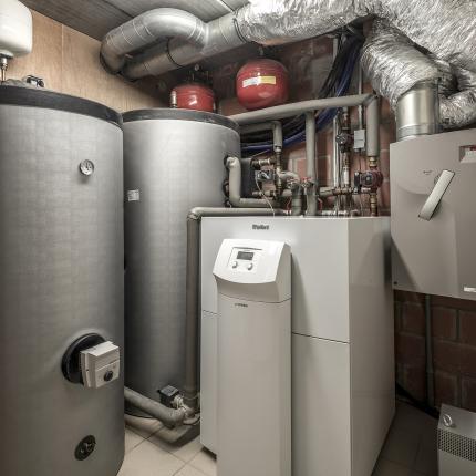 Warmtepompinstallatie op geothermie