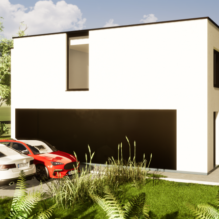 Voorgevel ruime, moderne villa