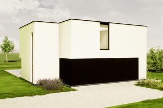 Voorbeeldplan villa in crepi gecombineerd met zwart hout en ruimtelijke beleving