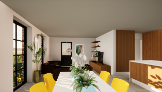 Interieur compacte woning met garage in pastoriestijl