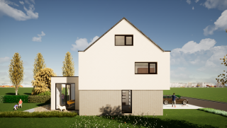 MULTIBAT Exterieur Hedendaagse half-open woning met garage