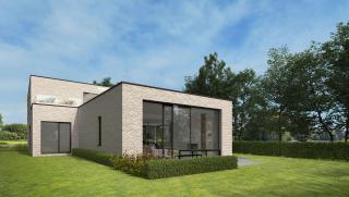 Achtergevel met grote glaspartij - villa Multibat